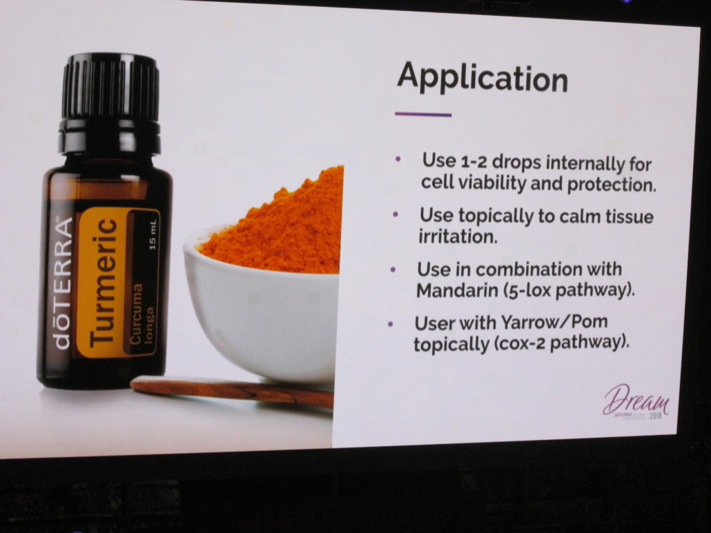 TURMERIC POWDER and Bottle of essential oil
